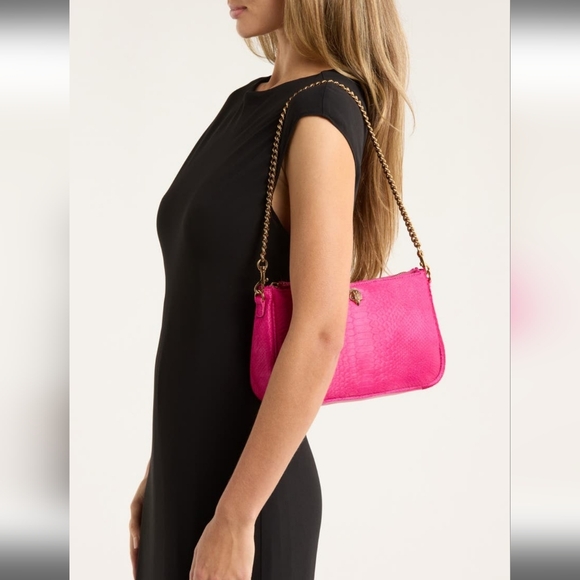 Kurt Geiger London Kew Hot Pink Pouch, Shoulder, Crossbody Bag, New Leather - Picture 3 of 15